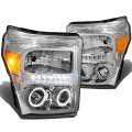 Compatible With Ford Super Duty 3rd Gen Chrome Amber Corner Halo Projector Headlight Led Brake Light W O Cargo