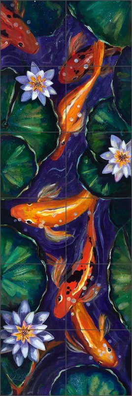 Southwest Tile Backsplash Koi Garden By Susan Libby Art Kitchen Bathroom Shower Ceramic Mural 8 5 In X 5 On 4 25 Tileuthwest