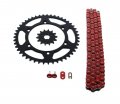 Kawasaki Kdx200 200 Kdx220 220 Red Chain Sprocket Black 14 47 110l 