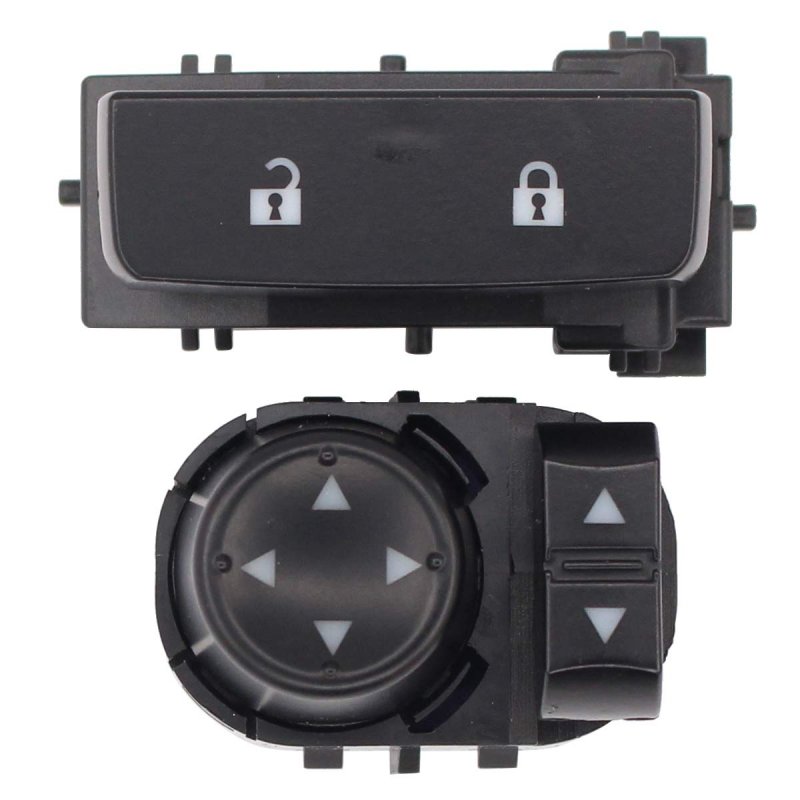 Set Of 2 Front Left Driver Side Mirror And Door Lock Switch