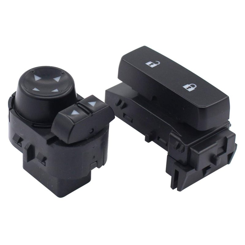 Set Of 2 Front Left Driver Side Mirror And Door Lock Switch