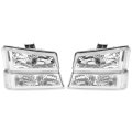 Led Headlights And Bumper Parking Light Set For 2003 2004 2005 2006 2007 Chevy Silverado Avalanche 1500 2500 3500 Hd Mo-5068 