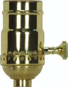 Satco 3 Piece Stamped Solid Brass Way 2 Circuit Turn Knob Socket