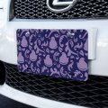 Graphics More Purple Peeps In Garden Pattern Novelty Metal Vanity Tag License Plate