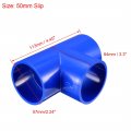 Uxcell 50mm Slip Tee Pvc Pipe Fitting T-shaped Coupling Connector Blue