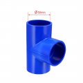 Uxcell 50mm Slip Tee Pvc Pipe Fitting T-shaped Coupling Connector Blue