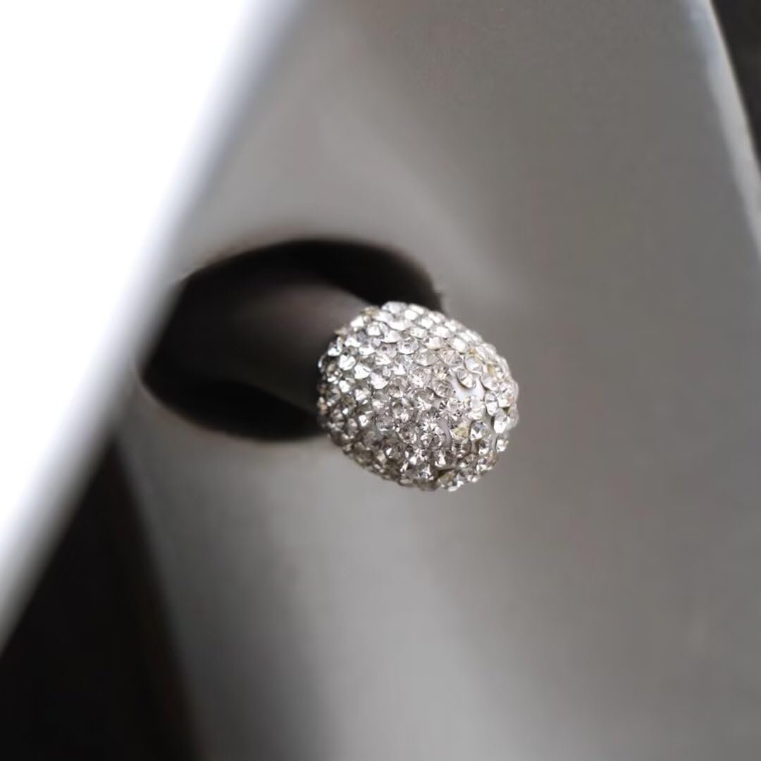 White Tire Valve Caps 8x Handmade Crystal Rhinestone Universal Car Accessories Dustproof Bling Stem Cover For Motorcycle Bike