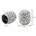 White Tire Valve Caps 8x Handmade Crystal Rhinestone Universal Car Accessories Dustproof Bling Stem Cover For Motorcycle Bike