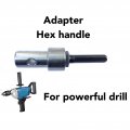 Auger Adapter 1 To 3 Ice Drill Bit Carbon Steel Round Chuck 2 Pits Slots Garden Connector Tools