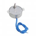 Cnbtr Silver Metal Ac110v Single Flat Shaft Turnable Synchronous Motor 2-2 5rpm 10kgf Cm Torque Heater Fan Air Conditioner Diy 