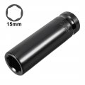 Uxcell 1 2 Drive By 15mm Deep Impact Socket Heat-treated Cr-v Steel 6-point Metric Sizes
