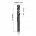 Uxcell 16 5mm Reduced Shank Drill Bit Hss 6542 Black Oxide With 1 2 Inch Straight