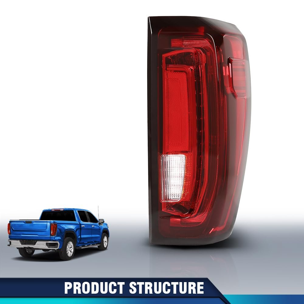 Right Tail Light Assembly For Gmc Sierra 2019 2023 Red Lens Rear Lamp Factory Full Led Models Fit 1500 2500hd 3500hd Passenger