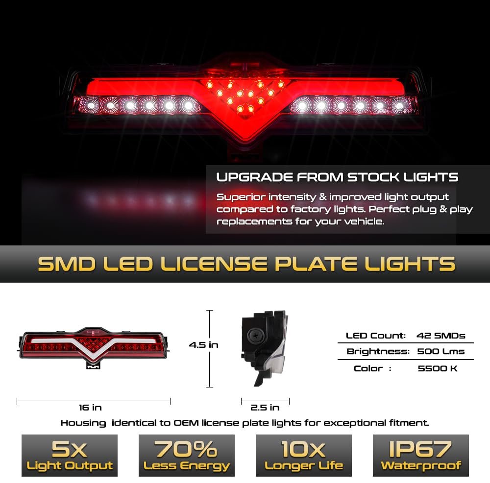 Full Led Rear Bumper Center Backup Reverse Brake Light Tail Running Fog Lamp Assembly Replacement For 2013-2020 Subaru Brz
