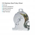 Uxcell 2set 85mm Ceiling Mount Single Pulley Block Iron Hanging Wire Towing Wheel Cable Rope Runner Roller In Zinc Plated