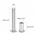 Uxcell Screw Post Fit For 5 16 8mm Hole Dia Male M60mm Belt Buckle Binding Bolts Leather Fastener Stainless Steel 5 Sets
