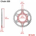 Caltric Non O-ring Drive Chain And Sprockets Kit Compatible With Polaris Scrambler 400 4x4 1996 1997 1998 1999