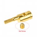 X Autohaux 4pcs Amp Input Reducer Copper 4 Gauge Car Stereo Audio Awg Pin Power Ground Wire Gold Tone