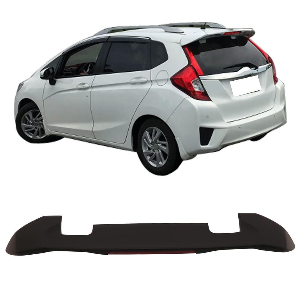 Roof Spoiler For 2015-2018 Honda Fit Rs Style Abs Matte Black Rear Wind Wing Brake Light By Ikon Motorsports 2016 2017
