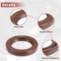 Uxcell 2pcs Engine Crankshaft Oil Seal Fit For Mitsubishi Eclipse 1990-2012 Lancer 2002-2007 Durable Rubber Brown Crank Gasket