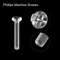 Uxcell M4 X 30mm Plastic Phillips Machine Screws Pc Flat Head Bolts Transparent 25pcs