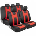 Bdk Carxs Forza Red Car Seat Covers Full Set Two-tone Front With Matching Back Cover For Cars Polycloth Protectors Split Bench 