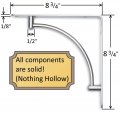 Desunia Decorative Contemporary Shelf Brackets 8 3 4inches X Satin Nickel Pair