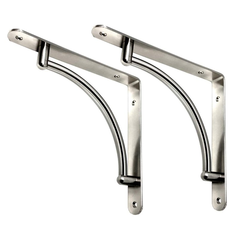 Desunia Decorative Contemporary Shelf Brackets 8 3 4inches X Satin Nickel Pair