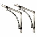 Desunia Decorative Contemporary Shelf Brackets 8 3 4inches X Satin Nickel Pair 