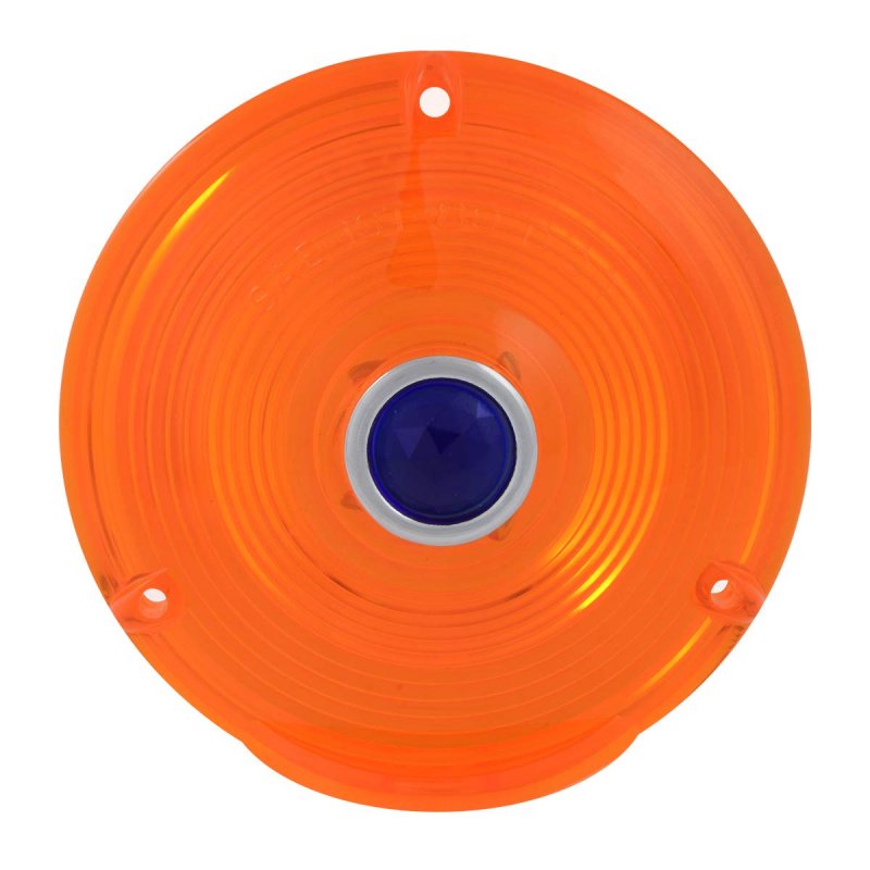 Grand General 80376 Light Amber Lens With Clear Rim And Blue Dot For 4 Combination
