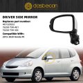Driver Side Mirror For 2015 2020 Honda Fit Jazz White Non Heated Manual Fold Power Glass 3 Pins Replaces H01320332 76258 T5r