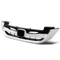 Auto Dynasty Chrome Rs Sport Style Front Bumper Upper Grille For 13-15 Honda Accord Sedan 