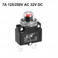 Uxcell Thermal Circuit Breakers 7a 125 250v Ac 32v Dc Push Button Reset Overload Protector Switch With Waterproof Cap 2 Pcs