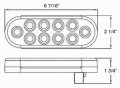 4 Red Oval 6 Surface Mount Led Turn Stop Light Trailer Truck Rv Sealed 