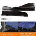 2pcs Universal Rear Bumper Diffuser Lip Car Side Fender Skirt Splitter Canard Protector Black With Mounting Screws