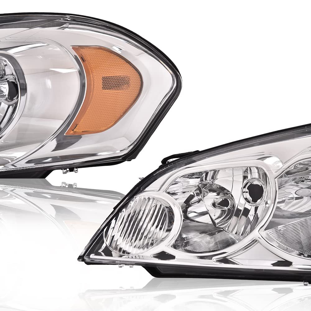 Headlight Assembly For 2006-2007 Chevy Monte Carlo 2006-2013 And 2014-2016 Impala Limited Left Side Clear Lens Chrome Housing