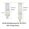 2pcs E-simpo G23 3w Led Bulb Pls-7w Replacement G23d 2p Pl Retrofit Horizontal Recessed Down Light Plug Play For Inductance