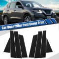 X Autohaux 1 Set Gloss Black Car Door Window Pillar Posts Cover Trim Exterior Anti-scratch Stickers For Nissan Rogue 2014-2020