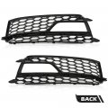 G-plus Front Bumper Fog Light Grilles Cover Trim Honeycomb Black With Ring Compatible Audi A5 S-line S5 2013-2017 Only Fit For
