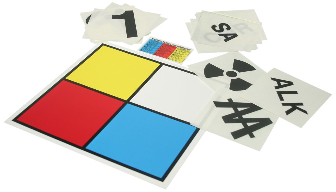 Accuform Zfd101pa Aluminum Nfpa Blank Placard Kit Length X 10 Width Includes Numbers Hazard Symbols Wallet Guide