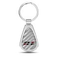 Chevrolet Camaro Zl1-1le Real Silver Dome Carbon Fiber Chrome Metal Teardrop Key Chain Official Licensed 