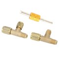 Keenso 1 4 Inch Valve Core Brass T Adapter For Vacuum Gauge R22 R12 R134 Refrigerant Easy Installation Fittings Strong Sealing