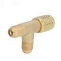 Keenso 1 4 Inch Valve Core Brass T Adapter For Vacuum Gauge R22 R12 R134 Refrigerant Easy Installation Fittings Strong Sealing