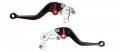 Yana Shiki Lc16lcs-blk Rc16lbs-blk Black Short Adjustable Standard Brake Clutch Lever Set With Chrome Knuckles For Honda 