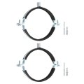 2 Pcs Adjustable Pipe Bracket Clamp 5 127mm Wall Ceiling Mount Split Ring Hanger Galvanized Iron Strap Support With Screw 