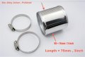 Autobahn88 Aluminum Alloy Hose Joiner Pipe Od 3 76mm L Glossy Polished Includes 2 G-clamps