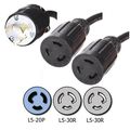Nema L5-20p To 2x L5-30r Y Splitter Cord 22 Inches 20a 125v 12 3 Sjt Iron Box Ibx-24165 