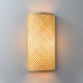 Aeyee Rustic Bamboo Wall Sconces Boho Lamp Cute Rattan Light Fixture Little Mounted For Bedroom Hallway Stairway 