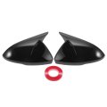 Pair Car Rear View Driver Passenger Side Mirror Cover Cap Overlay Gloss Black For Chevrolet Cruze 2017-2019 Guard Covers 