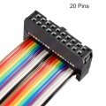 Uxcell Idc Rainbow Wire Flat Ribbon Cable 20p D-type Fc Fc Connector 2 54mm Pitch 0 5m 19 7inch Length